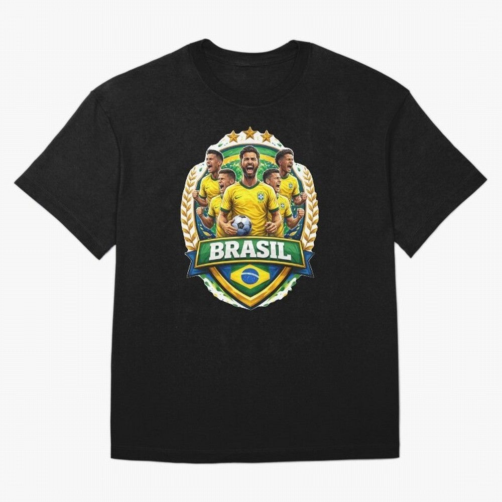 Brazil Football National Team Pride- Brazil Soccer Graphics Classic T-Shirt Capture Global Football Passion for FIFA World Cup 2026, Centered on Mbappe and Neymar, France and Portugal, Stadium Memories, Football Loyalty, International Chants and