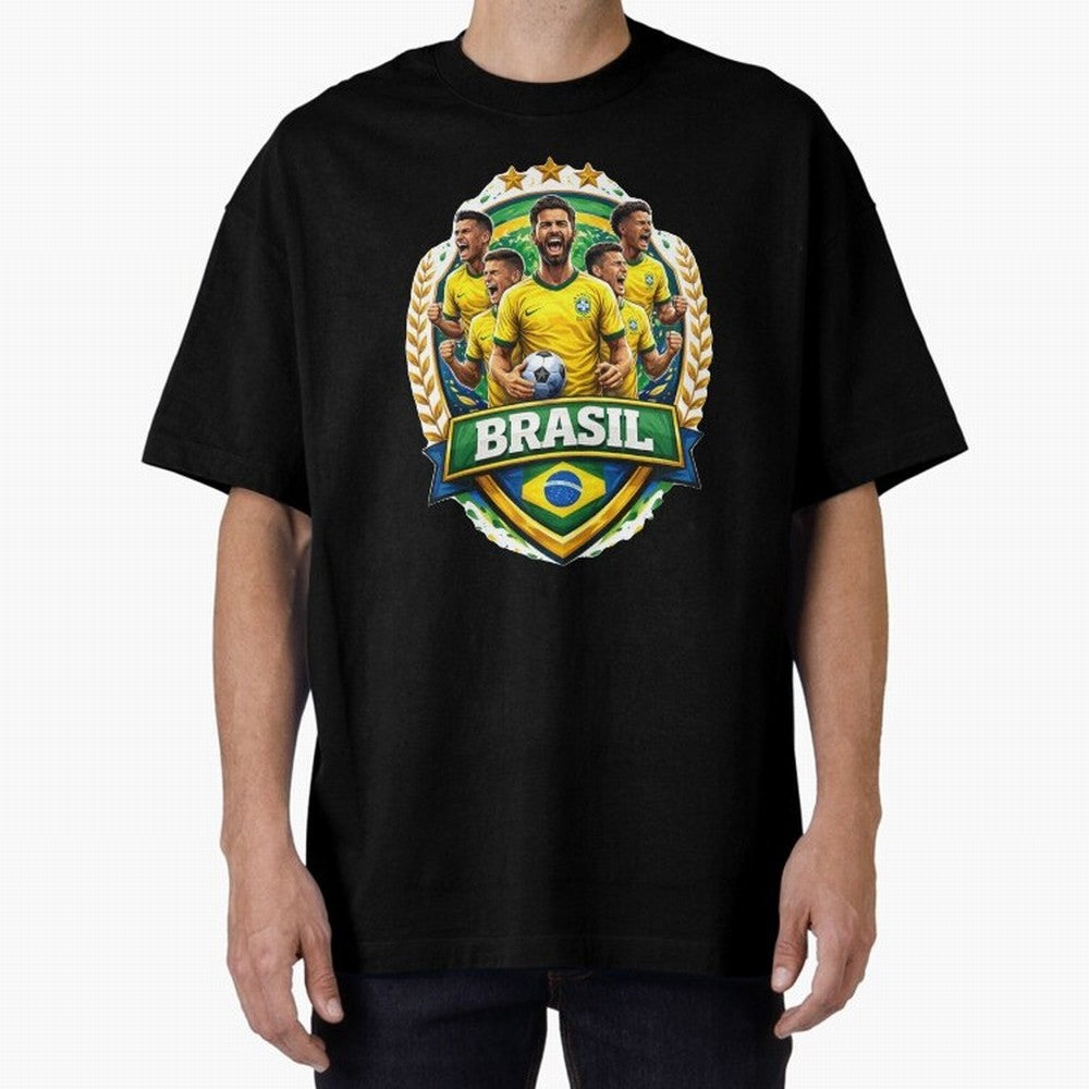 Brazil Football National Team Pride- Brazil Soccer Graphics Classic T-Shirt Capture Global Football Passion for FIFA World Cup 2026, Centered on Mbappe and Neymar, France and Portugal, Stadium Memories, Football Loyalty, International Chants and