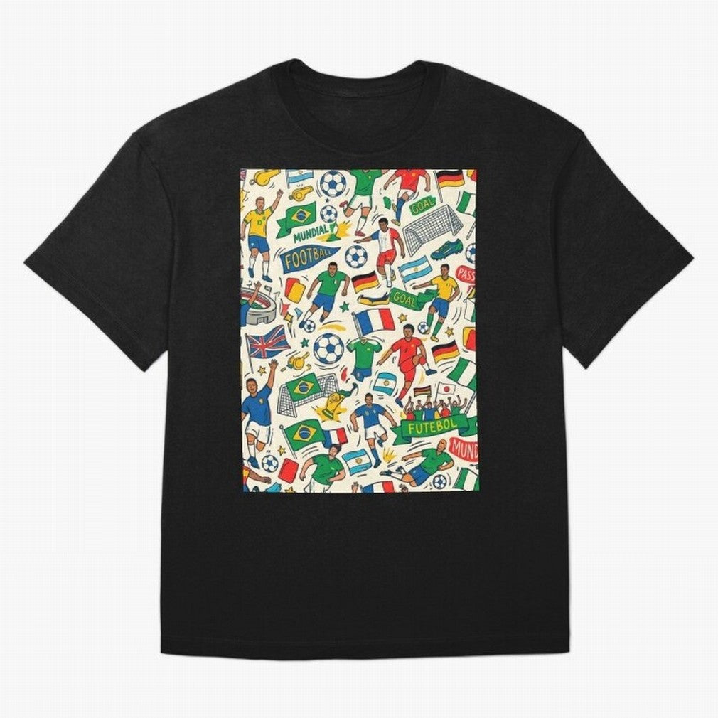 World Cup 2026: Global Football Fever Oversized T-Shirt Relive the Noise and Pride of Global Football Passion for FIFA World Cup 2026, Driven by Mbappe and Neymar, Spain and Netherlands, Champion Mindset, Group Stage Buzz, Knockout Tension and