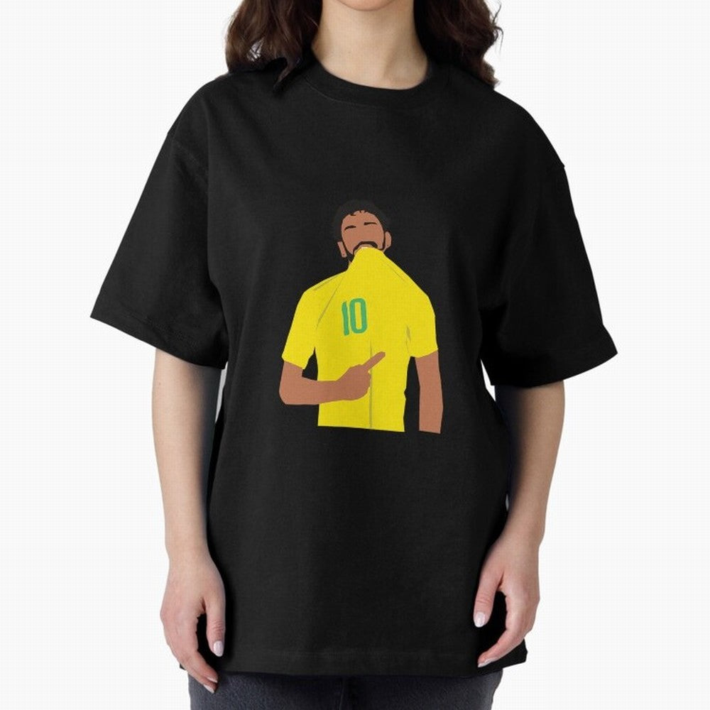 Neymar Jr Oversized T-Shirt Cheer for Global Football Passion for FIFA World Cup 2026 Group Stage, Driven by Haaland, Brazil, Portugal and Argentina, Championship Spirit, Famous Goals, Roaring Crowds and International Football Unity; Ideal for Fans