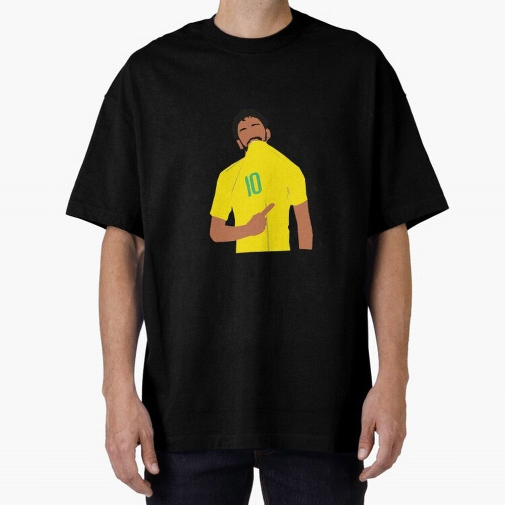 Neymar Jr Oversized T-Shirt Cheer for Global Football Passion for FIFA World Cup 2026 Group Stage, Driven by Haaland, Brazil, Portugal and Argentina, Championship Spirit, Famous Goals, Roaring Crowds and International Football Unity; Ideal for Fans