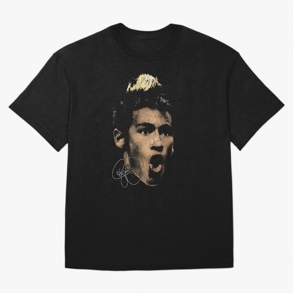 Young Neymar Illustration Oversized T-Shirt Carry the Dream of FIFA World Cup 2026 Group Stage Spirit, with Germany, Neymar, Championship Spirit, Famous Goals, Roaring Crowds and International Football Unity; Ideal for Football Dads, Football Moms,