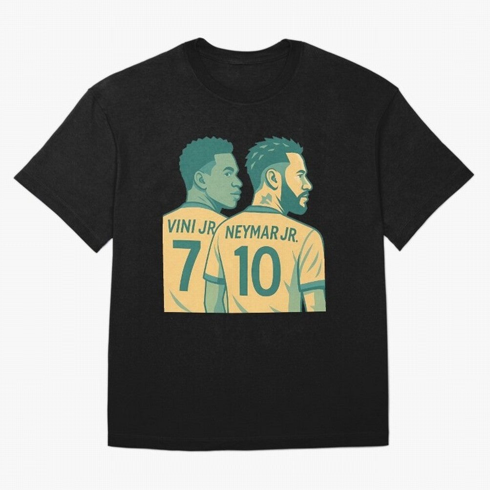 Vini Jr and Neymar Jr side-by-side Classic T-Shirt Elevate the FIFA World Cup 2026 Journey through Messi Highlights, Netherlands Pride, Classic Soccer Heritage, Championship Pressure, Fan Loyalty and International Pride; Made for Collectors Who