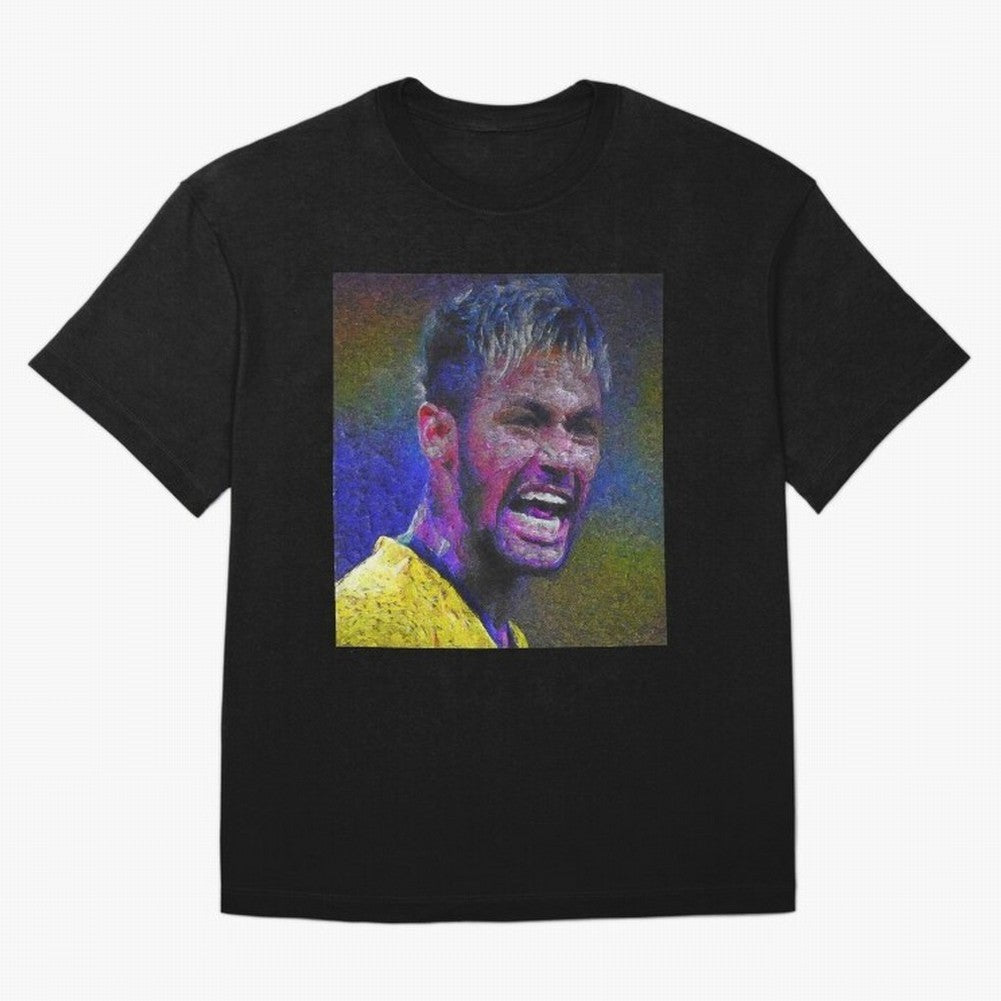 Neymar Poster Panting Art Brazilian Soccer Player Classic T-Shirt Show Championship Spirit for Global Football Passion for FIFA World Cup 2026, with Messi and Cristiano Ronaldo, England, France and Netherlands, Global Supporter Spirit, Legendary
