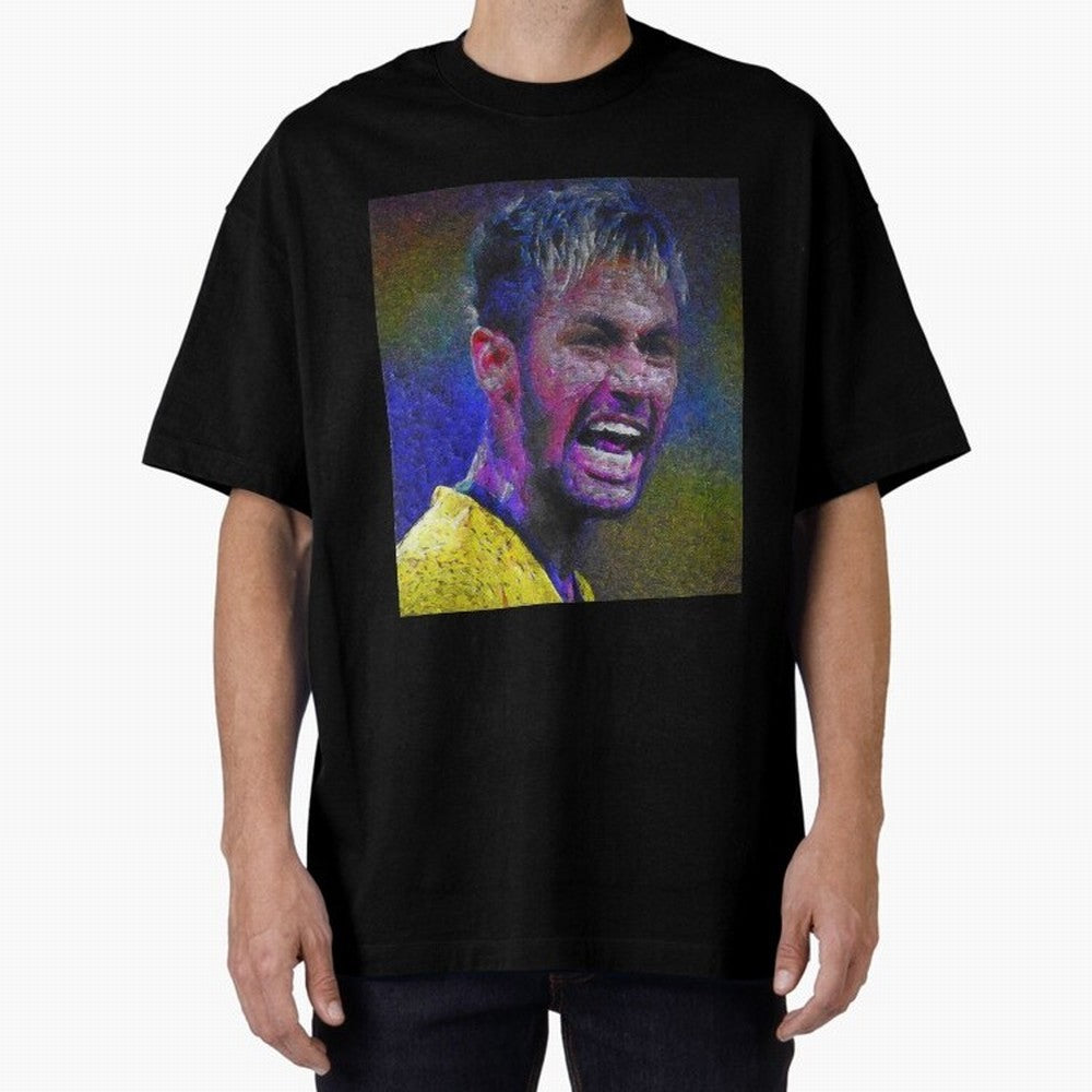 Neymar Poster Panting Art Brazilian Soccer Player Classic T-Shirt Show Championship Spirit for Global Football Passion for FIFA World Cup 2026, with Messi and Cristiano Ronaldo, England, France and Netherlands, Global Supporter Spirit, Legendary