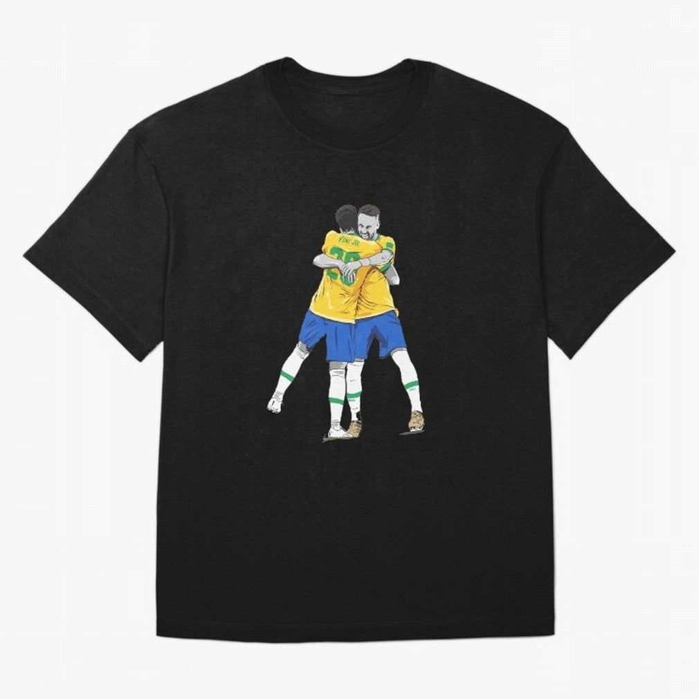 BRAZIL Neymar Jr and Vini Jr World Cup Celebration Oversized T-Shirt Relive Legendary Nights from the FIFA World Cup 2026 USA Canada Mexico Journey through Messi Highlights, Argentina, France and Brazil Pride, Vintage Soccer Flavor, Modern Football