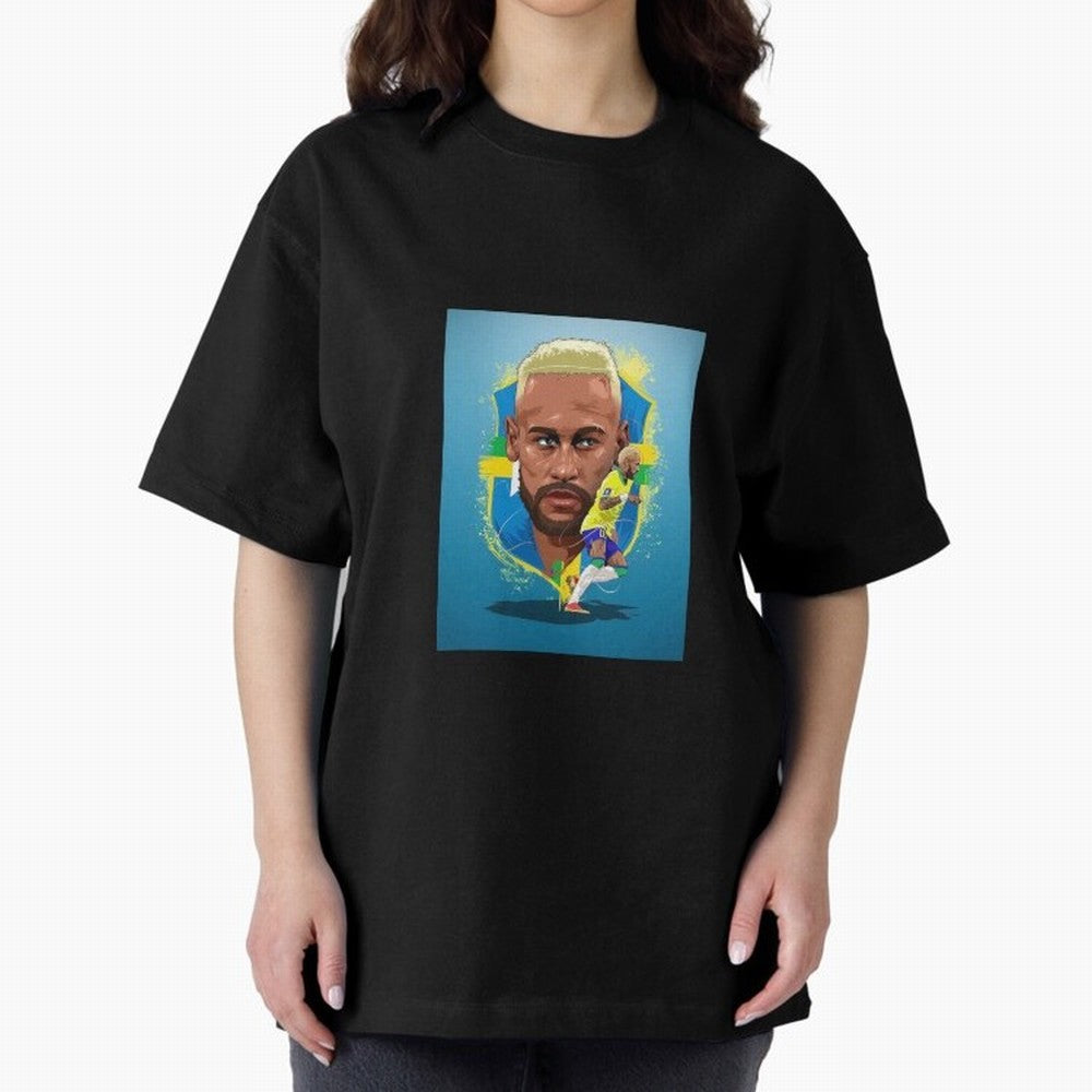 neymar art - neymar illustration T Shirt Oversized T-Shirt Remember Iconic Moments from FIFA World Cup 2026 USA Canada Mexico Spirit, Inspired by Brazil, Messi and Cristiano Ronaldo, Tournament Hype, Historic Matchups, Family Viewing Parties and