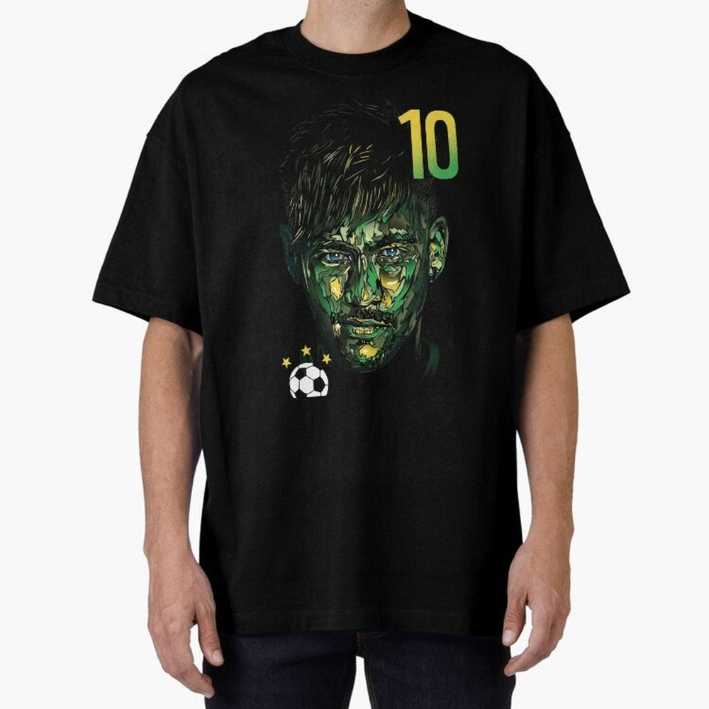 Neymar Jr. Oversized T-Shirt Show Match Day Excitement for FIFA World Cup 2026 Group Stage Spirit, Inspired by Brazil, Portugal and Argentina, Cristiano Ronaldo, Haaland and CR7, Championship Spirit, Famous Goals, Roaring Crowds and International