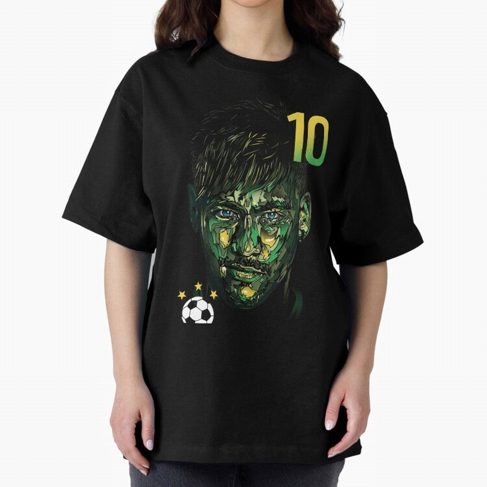 Neymar Jr. Oversized T-Shirt Show Match Day Excitement for FIFA World Cup 2026 Group Stage Spirit, Inspired by Brazil, Portugal and Argentina, Cristiano Ronaldo, Haaland and CR7, Championship Spirit, Famous Goals, Roaring Crowds and International