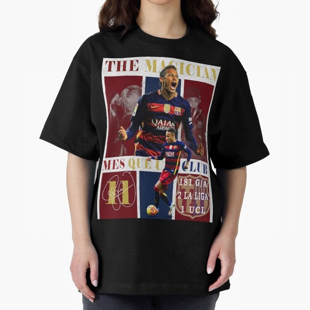 Neymar Jr Barcelona 2015 UCL Poster Classic T-Shirt Celebrate the Magic of Match Day Hype around FIFA World Cup 2026, Haaland and Mbappe, Netherlands, Retro Football Energy, Iconic Rivalries, Trophy Chase Drama and Stadium Atmosphere; Ideal for