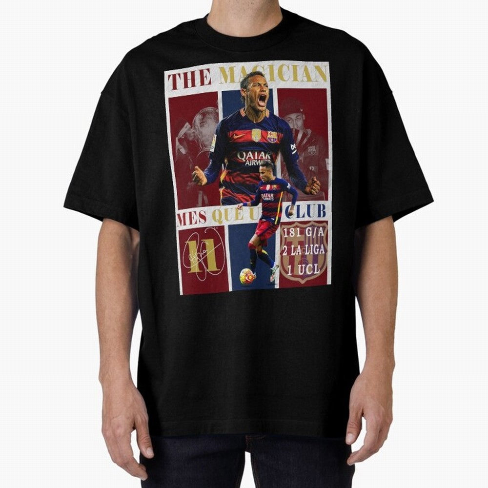 Neymar Jr Barcelona 2015 UCL Poster Classic T-Shirt Celebrate the Magic of Match Day Hype around FIFA World Cup 2026, Haaland and Mbappe, Netherlands, Retro Football Energy, Iconic Rivalries, Trophy Chase Drama and Stadium Atmosphere; Ideal for