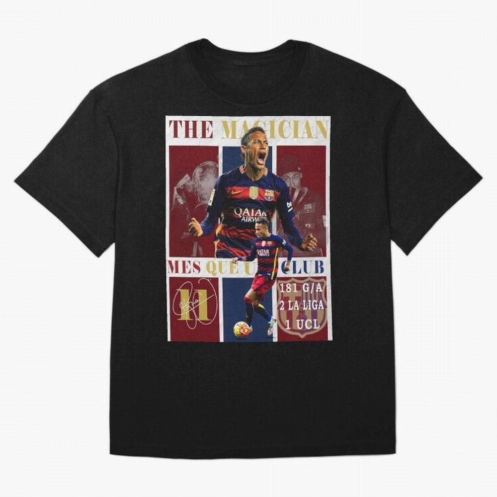 Neymar Jr Barcelona 2015 UCL Poster Classic T-Shirt Celebrate the Magic of Match Day Hype around FIFA World Cup 2026, Haaland and Mbappe, Netherlands, Retro Football Energy, Iconic Rivalries, Trophy Chase Drama and Stadium Atmosphere; Ideal for