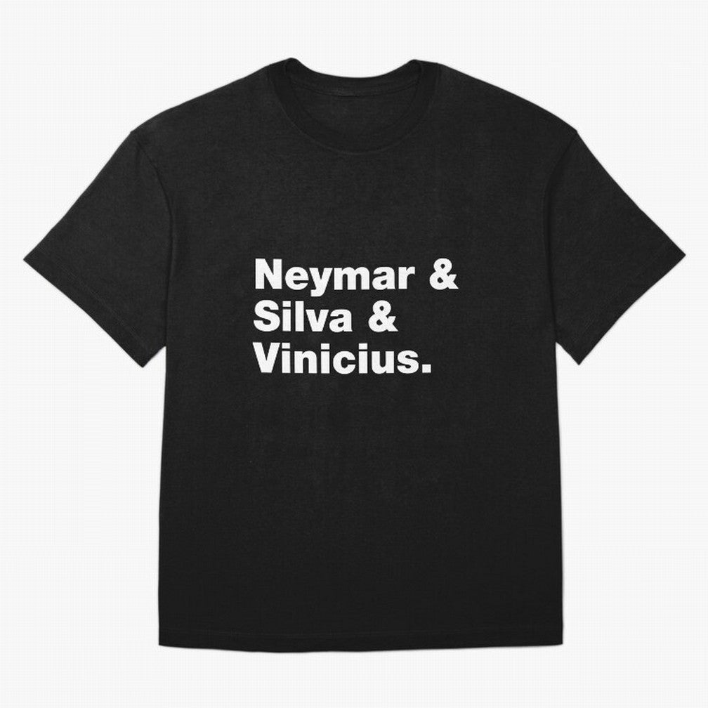 Neymar + Silva + Vinicius - Brazil Brazilian World Cup Squad Team Players Football Soccer Qatar WC 22 Oversized T-Shirt Join Supporters Worldwide for Global Football Passion for FIFA World Cup 2026 USA Canada Mexico, Inspired by Cristiano Ronaldo,
