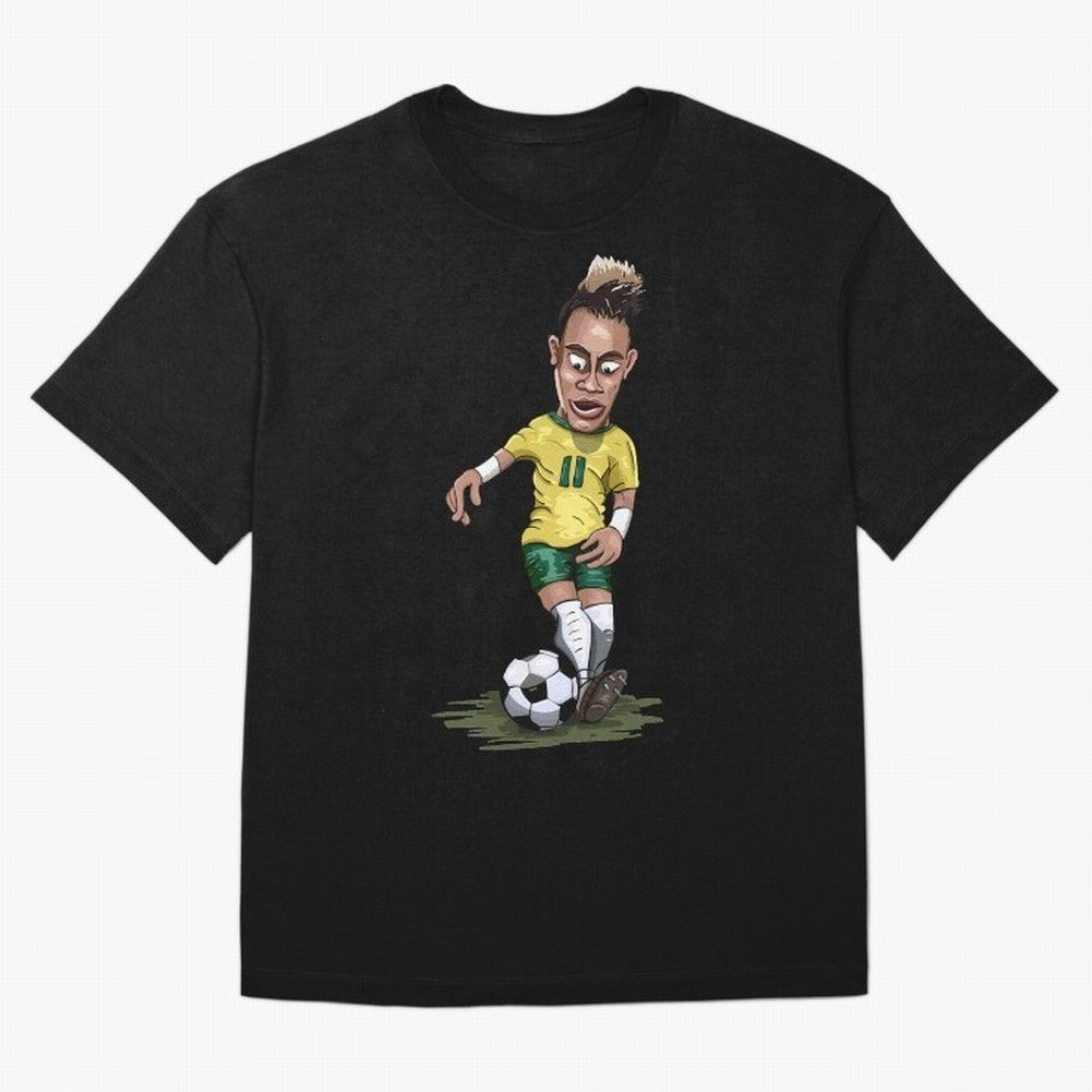 Mascot Cartoon Neymar Football Player Brazil Classic T-Shirt Relive the Noise and Pride of Match Day Hype around FIFA World Cup 2026 USA Canada Mexico, Messi, CR7 and Mbappe, Argentina and Brazil, Retro Football Energy, Iconic Rivalries, Trophy