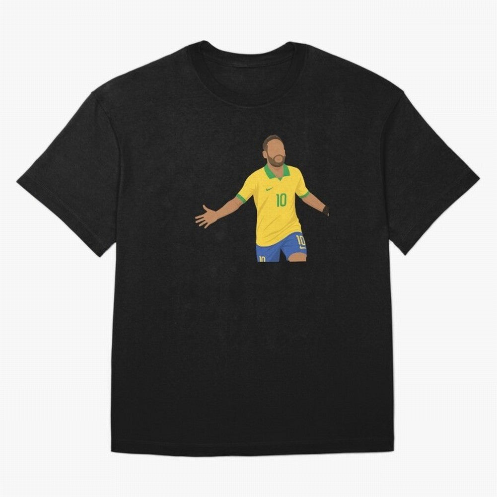 Neymar Jr in Yellow Glory Sticker Oversized T-Shirt Relive the Noise and Pride of the FIFA World Cup 2026 Journey through Messi, Neymar and Mbappe Highlights, England, France and Netherlands Pride, Vintage Soccer Flavor, Modern Football Stars,