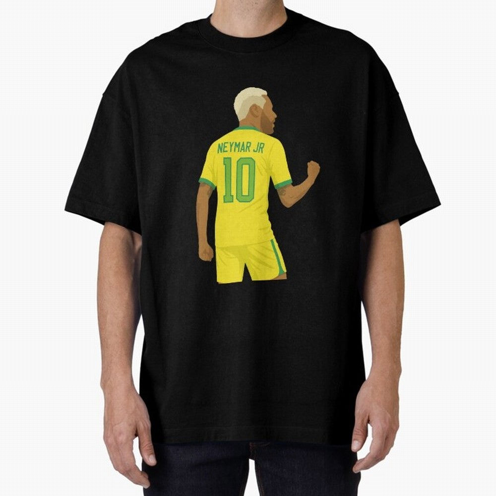 Neymar Jr in Yellow Glory Sticker Oversized T-Shirt Celebrate Fan Culture around FIFA World Cup 2026 USA Canada Mexico Spirit, Capturing France and Portugal, Messi, Stadium Memories, Football Loyalty, International Chants and Championship