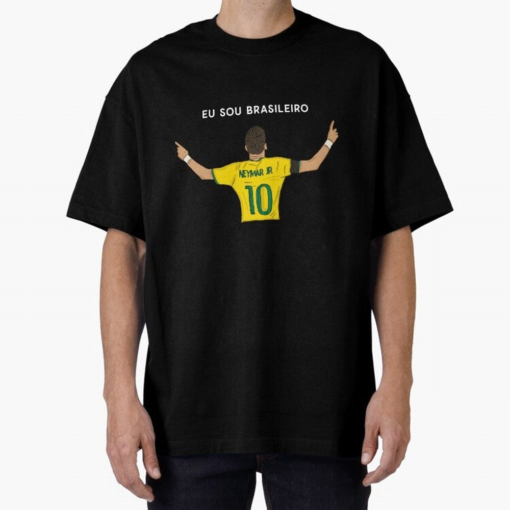 Neymar Jr Brazil Oversized T-Shirt Honor the Beautiful Game during Global Football Passion for FIFA World Cup 2026 Group Stage, Highlighting CR7 and Messi, Brazil, Champion Mindset, Group Stage Buzz, Knockout Tension and Passionate Fan Culture;