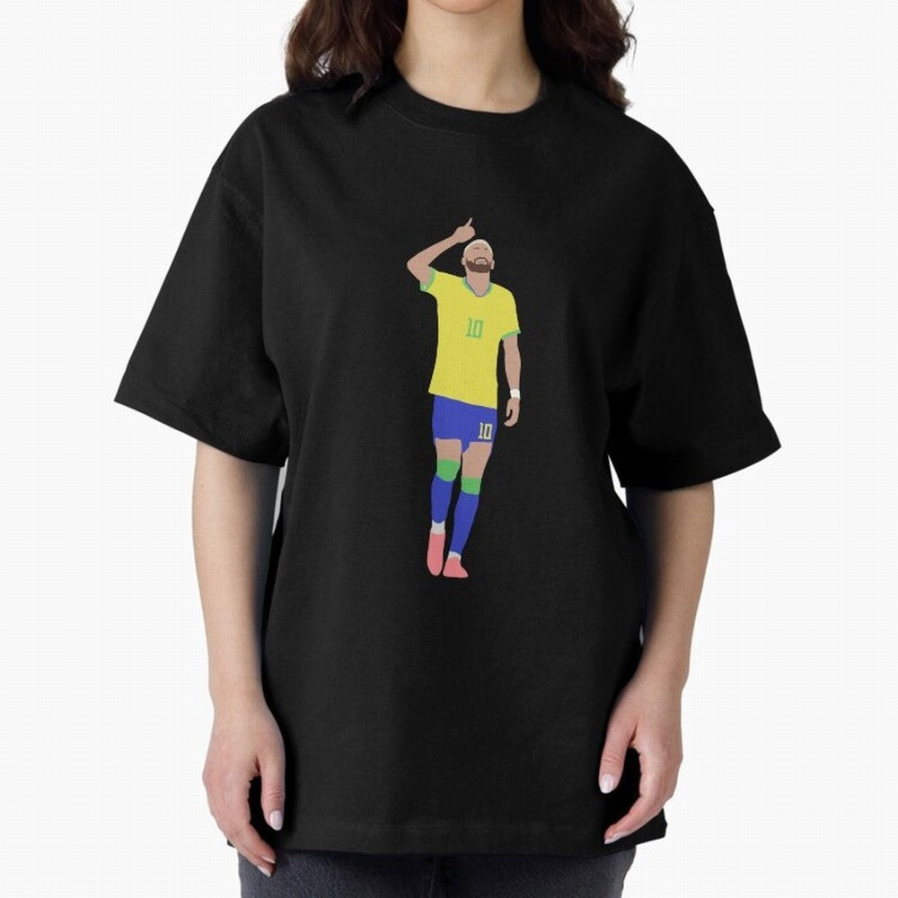 Neymar Brazil Football Captain Oversized T-Shirt Make Game Day About Global Football Passion for FIFA World Cup 2026, Inspired by Mbappe and Neymar, Germany, Sports Nostalgia, International Competition, Famous Players and Unforgettable Victories;