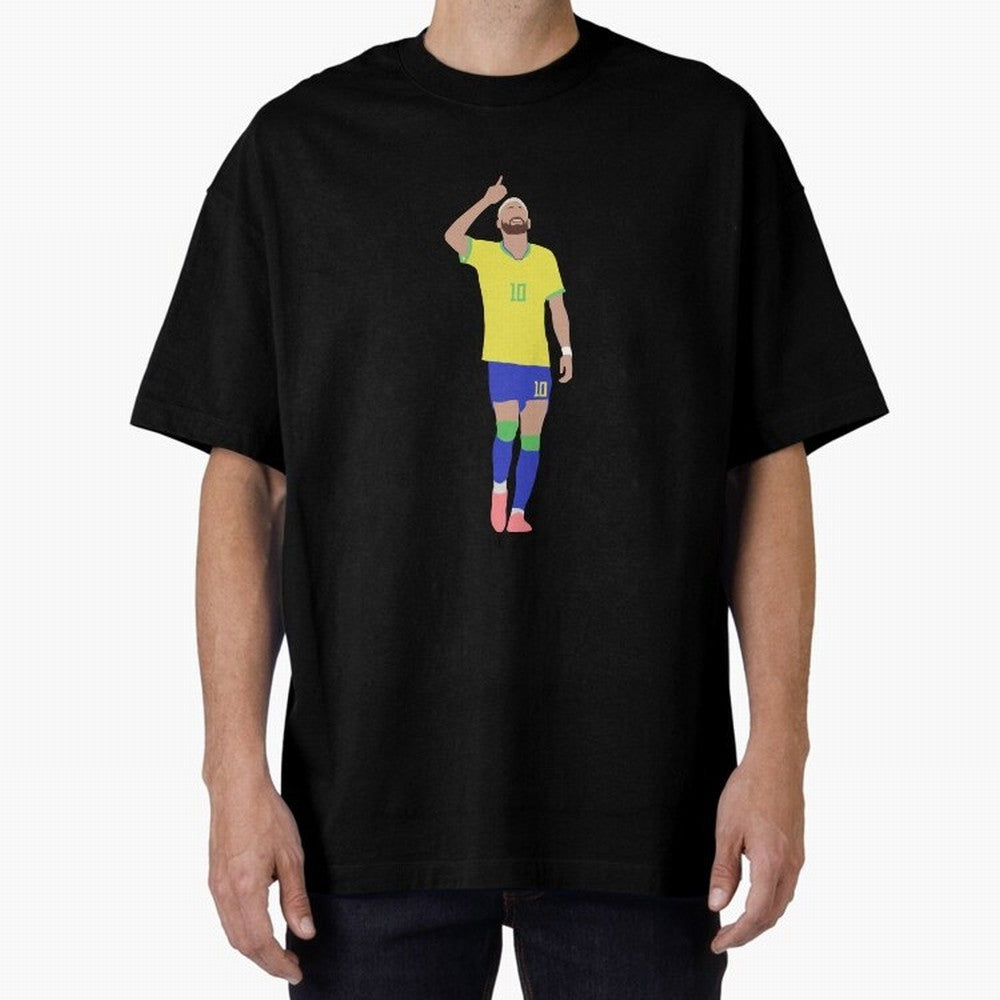 Neymar Brazil Football Captain Oversized T-Shirt Make Game Day About Global Football Passion for FIFA World Cup 2026, Inspired by Mbappe and Neymar, Germany, Sports Nostalgia, International Competition, Famous Players and Unforgettable Victories;