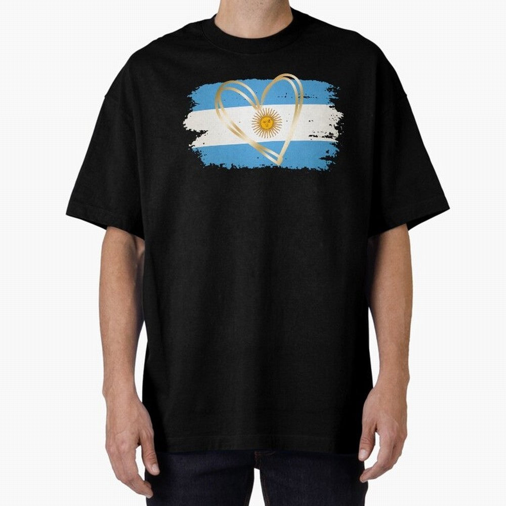 ARGENTINA FLAG WITH GOLDEN HEART Classic T-Shirt Follow the Final Road of the FIFA World Cup 2026 Group Stage Journey through Mbappe Highlights, England and Germany Pride, Classic Soccer Heritage, Championship Pressure, Fan Loyalty and