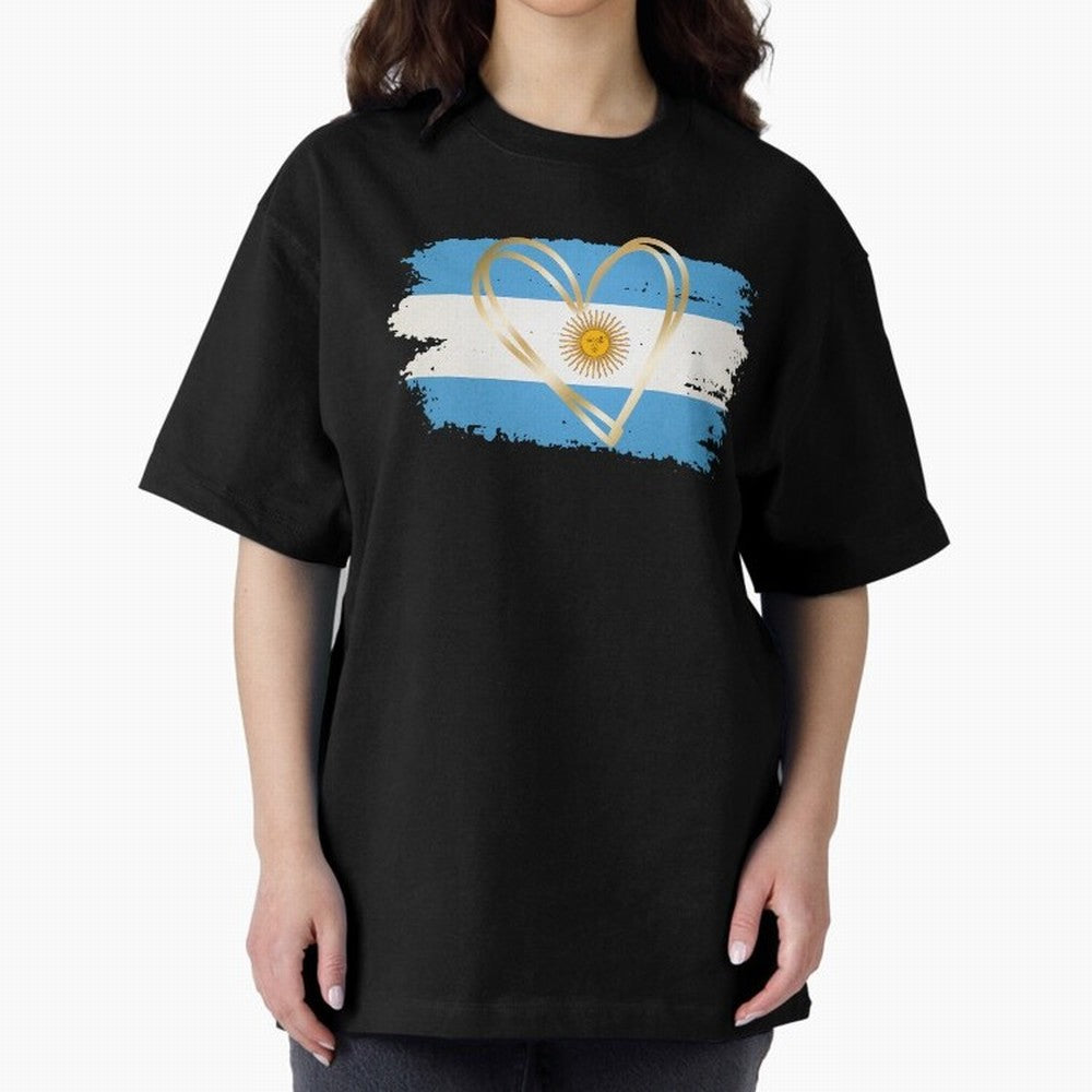 ARGENTINA FLAG WITH GOLDEN HEART Classic T-Shirt Follow the Final Road of the FIFA World Cup 2026 Group Stage Journey through Mbappe Highlights, England and Germany Pride, Classic Soccer Heritage, Championship Pressure, Fan Loyalty and