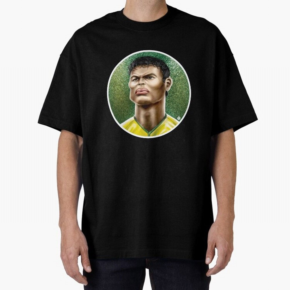 Footballicature : Thiago Silva Classic T-Shirt Celebrate Football Dreams Across Match Day Hype around FIFA World Cup 2026 Group Stage, Neymar, Portugal, Fan Favorite Moments, National Team Passion, Big Match Drama and Soccer History; Made for