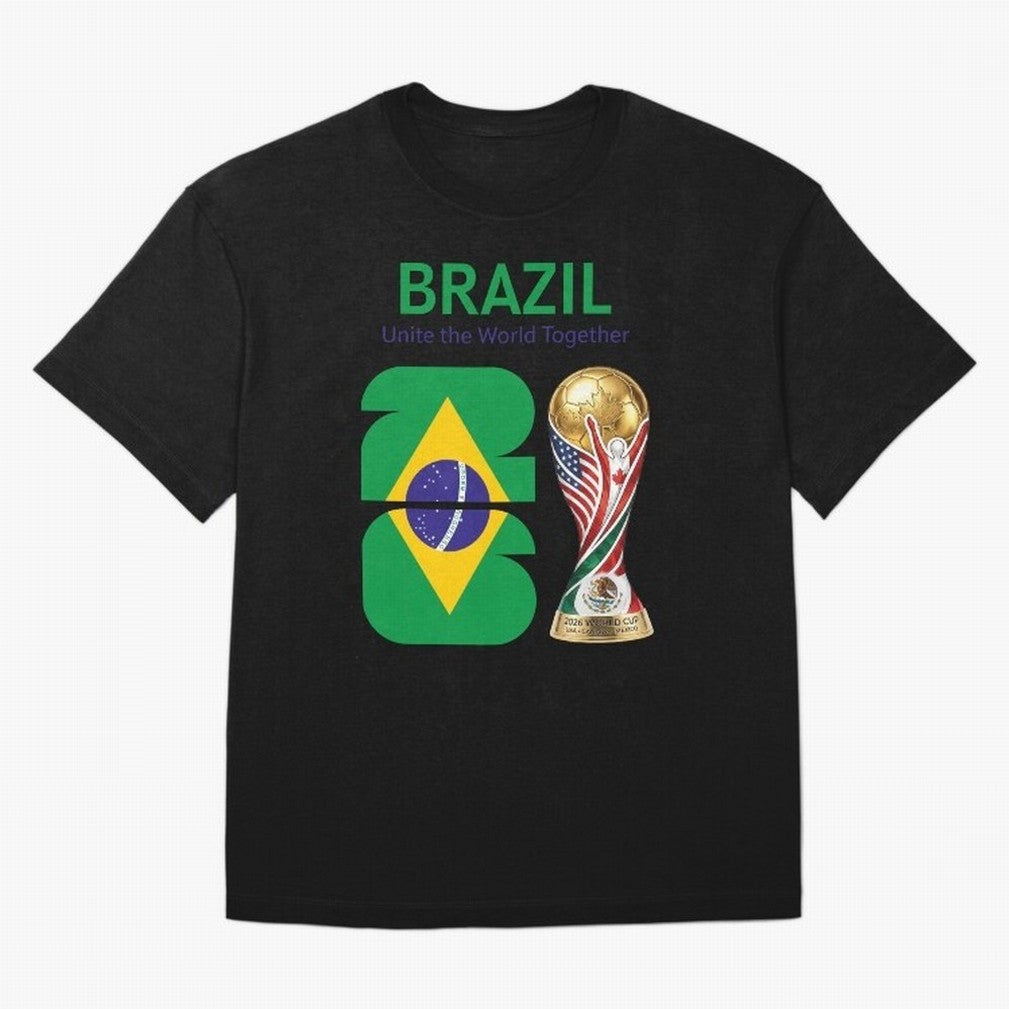 World Cup 2026, IMG 018, BRAZIL 002 Oversized T-Shirt Bring Trophy Dreams to the FIFA World Cup 2026 USA Canada Mexico Journey through Cristiano Ronaldo, Haaland and CR7 Highlights, England Pride, Worldwide Fan Energy, Dramatic Goals, Stadium