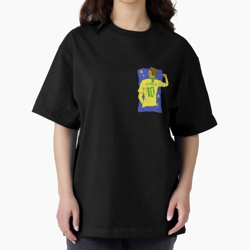 Neymar Jr. in Brazilian Glory Oversized T-Shirt Honor Football Greatness during Global Football Passion for FIFA World Cup 2026, Highlighting Cristiano Ronaldo, Haaland and CR7, England, Champion Mindset, Group Stage Buzz, Knockout Tension and