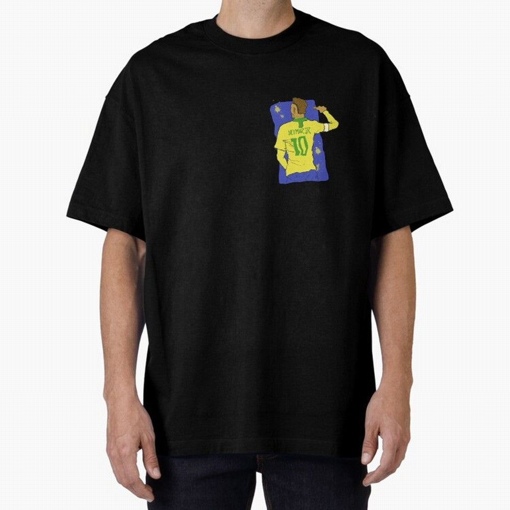Neymar Jr. in Brazilian Glory Oversized T-Shirt Honor Football Greatness during Global Football Passion for FIFA World Cup 2026, Highlighting Cristiano Ronaldo, Haaland and CR7, England, Champion Mindset, Group Stage Buzz, Knockout Tension and