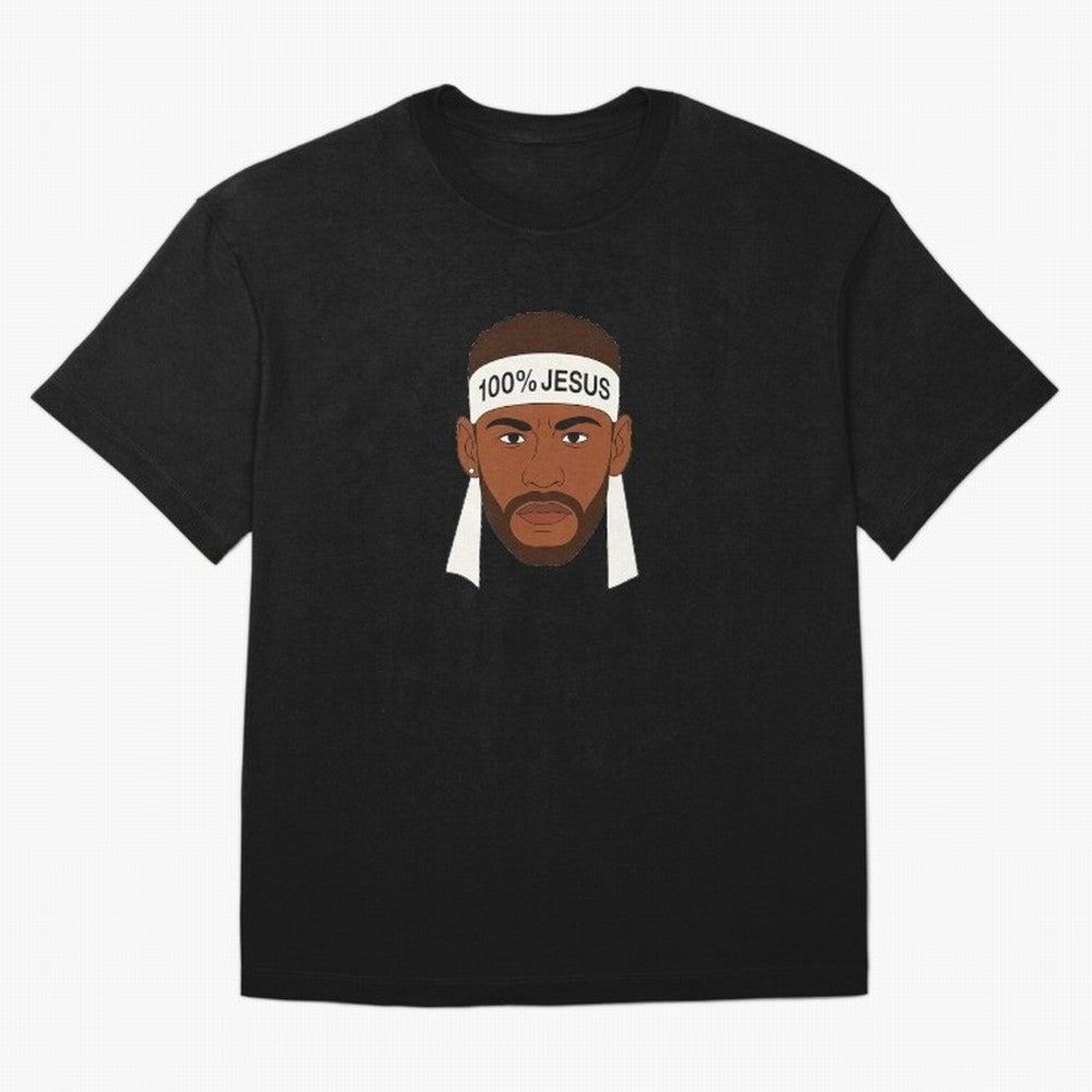 100% JESUS Neymar Inspired Minimalist Art Oversized T-Shirt Bring World Football Passion into Global Football Passion for FIFA World Cup 2026 Group Stage, Capturing Haaland and Mbappe, Argentina and Brazil, Football Festival Excitement, Trophy