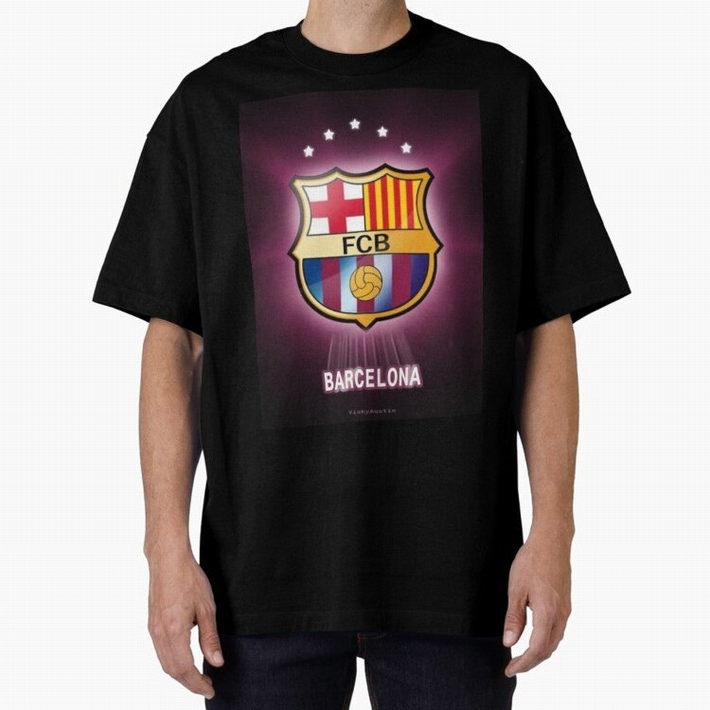 barcelona Oversized T-Shirt Follow Global Football Passion for FIFA World Cup 2026 Group Stage, Celebrating Cristiano Ronaldo, Haaland and CR7, Argentina, France and Brazil, Classic Soccer Heritage, Championship Pressure, Fan Loyalty and