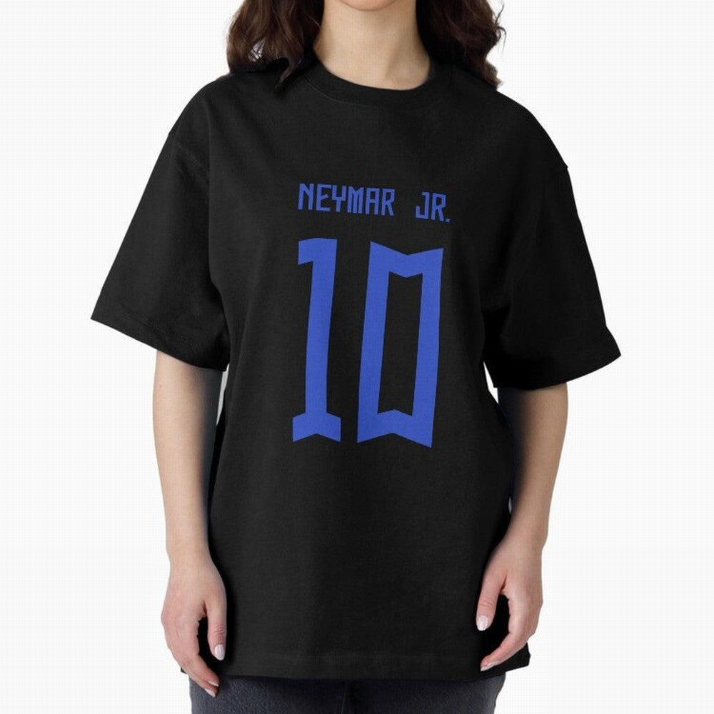 Neymar Jr Brazil White Jersey 2023 Oversized T-Shirt Join Supporters Worldwide for Global Football Passion for FIFA World Cup 2026 Group Stage, Connected to Messi and Cristiano Ronaldo, Brazil, Championship Spirit, Famous Goals, Roaring Crowds and