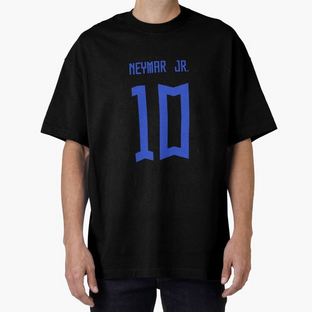 Neymar Jr Brazil White Jersey 2023 Oversized T-Shirt Join Supporters Worldwide for Global Football Passion for FIFA World Cup 2026 Group Stage, Connected to Messi and Cristiano Ronaldo, Brazil, Championship Spirit, Famous Goals, Roaring Crowds and