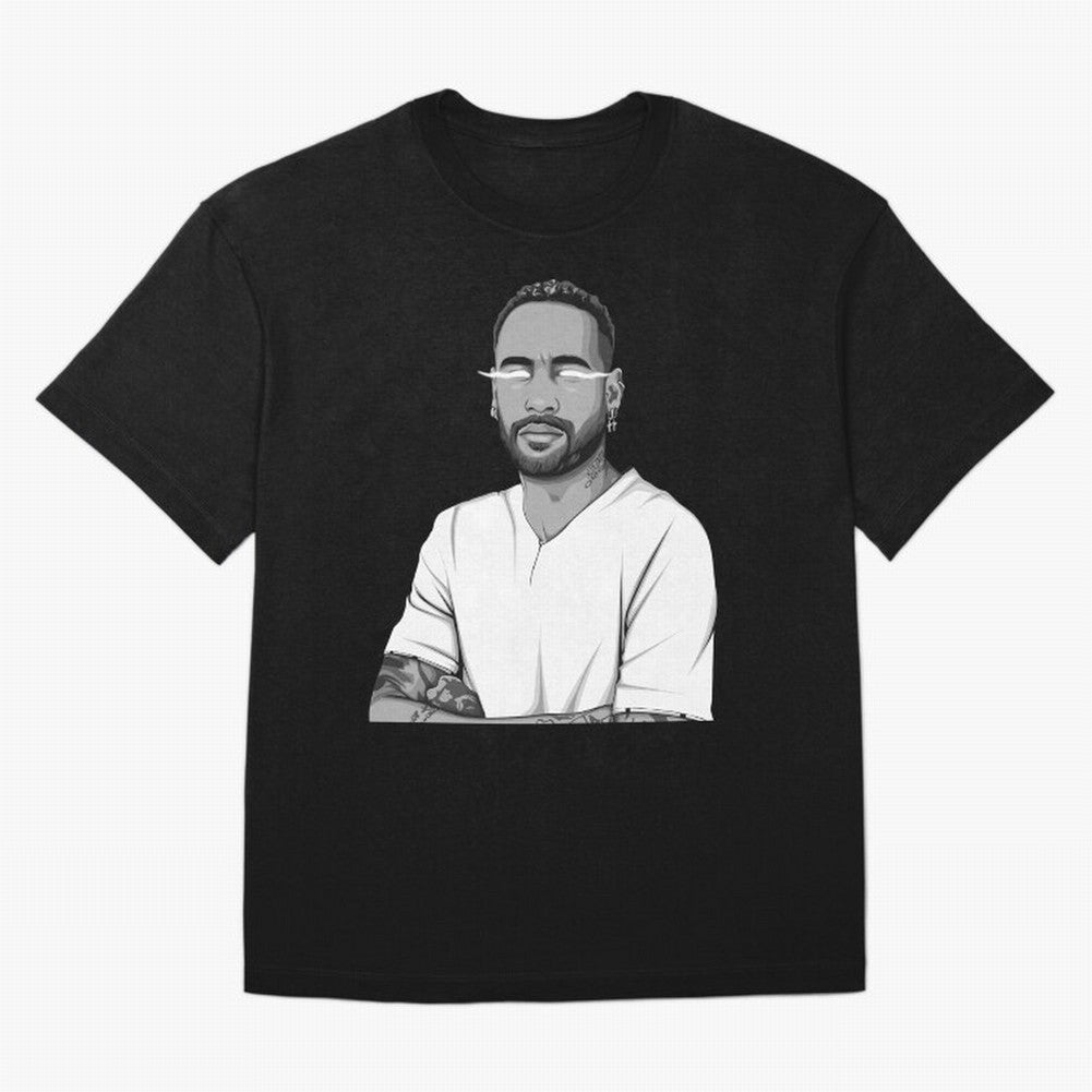 Neymar Jr. Black and White Version Oversized T-Shirt Represent Fans Who Live for the FIFA World Cup 2026 Group Stage Journey through Cristiano Ronaldo, Haaland and CR7 Highlights, France Pride, Stadium Memories, Football Loyalty, International