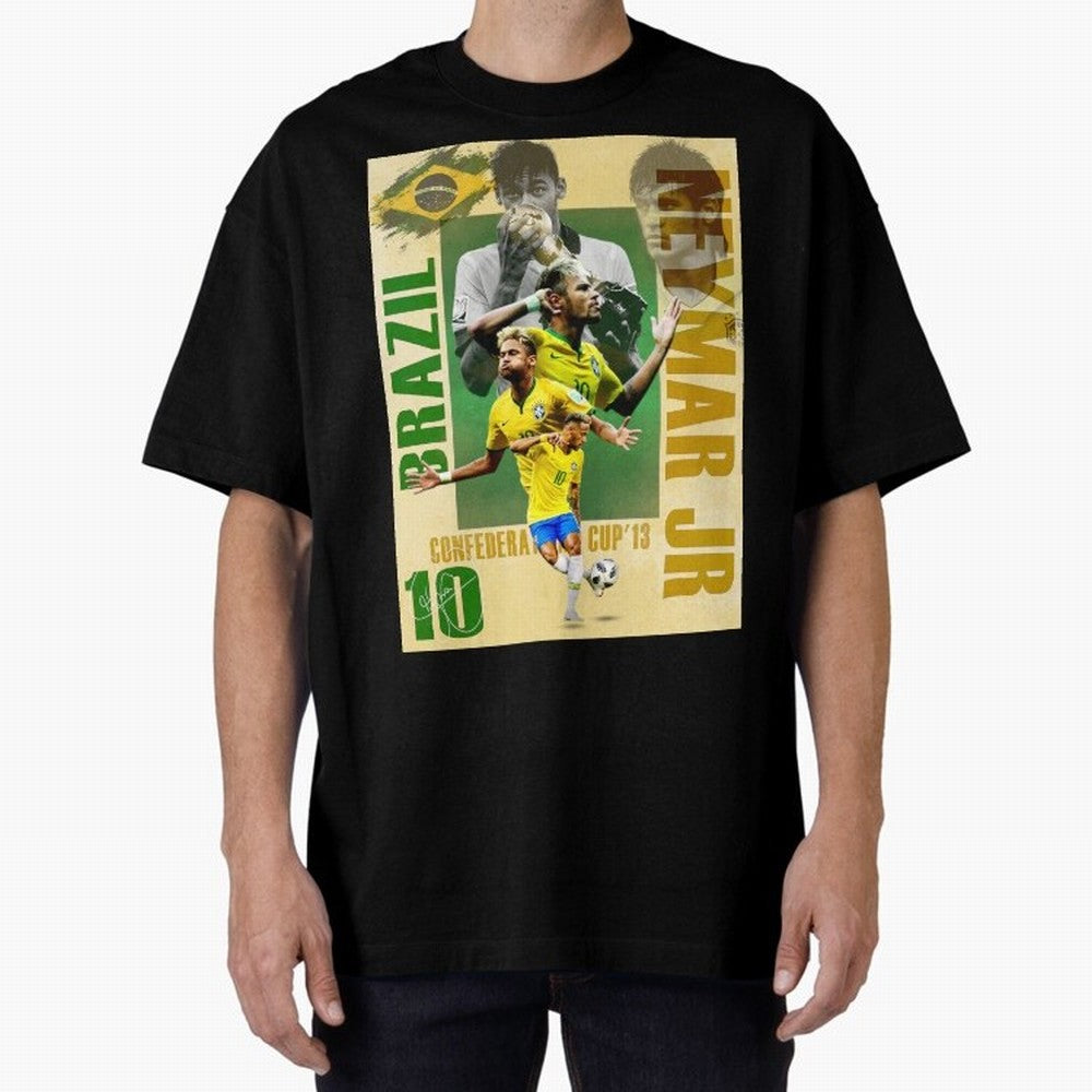 Neymar Jr Brazil World Cup Poster, Soccer Football Wall Art Print Decor Premium T-Shirt Turn Football Passion into FIFA World Cup 2026 USA Canada Mexico for Fans of Messi, CR7 and Mbappe and France and Portugal, Bringing Championship Spirit, Famous