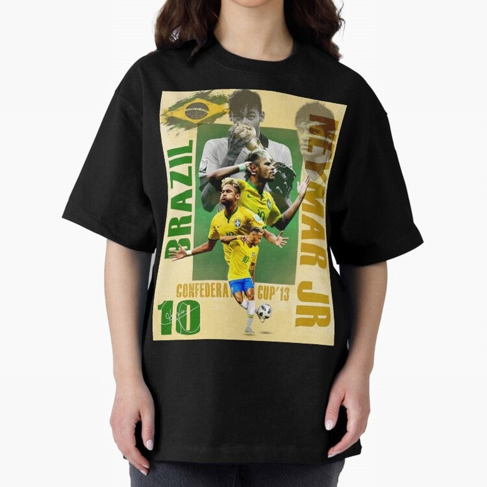 Neymar Jr Brazil World Cup Poster, Soccer Football Wall Art Print Decor Premium T-Shirt Turn Football Passion into FIFA World Cup 2026 USA Canada Mexico for Fans of Messi, CR7 and Mbappe and France and Portugal, Bringing Championship Spirit, Famous