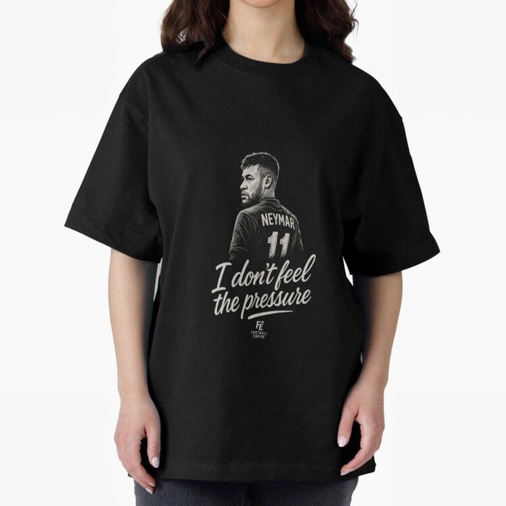 I Don¡¯t Feel The Pressure ¨C Neymar Inspired Street Football Art | Football Empire Graphic T-Shirt Cheer for Global Football Passion for FIFA World Cup 2026, Centered on Neymar, Haaland and Cristiano Ronaldo, Argentina and Brazil, Match Day