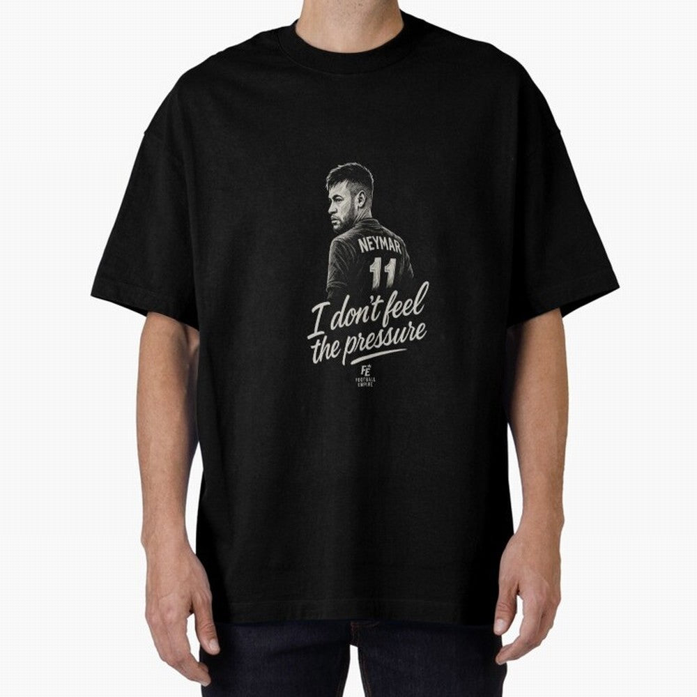 I Don¡¯t Feel The Pressure ¨C Neymar Inspired Street Football Art | Football Empire Graphic T-Shirt Cheer for Global Football Passion for FIFA World Cup 2026, Centered on Neymar, Haaland and Cristiano Ronaldo, Argentina and Brazil, Match Day