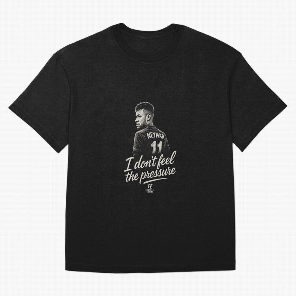 I Don¡¯t Feel The Pressure ¨C Neymar Inspired Street Football Art | Football Empire Graphic T-Shirt Cheer for Global Football Passion for FIFA World Cup 2026, Centered on Neymar, Haaland and Cristiano Ronaldo, Argentina and Brazil, Match Day