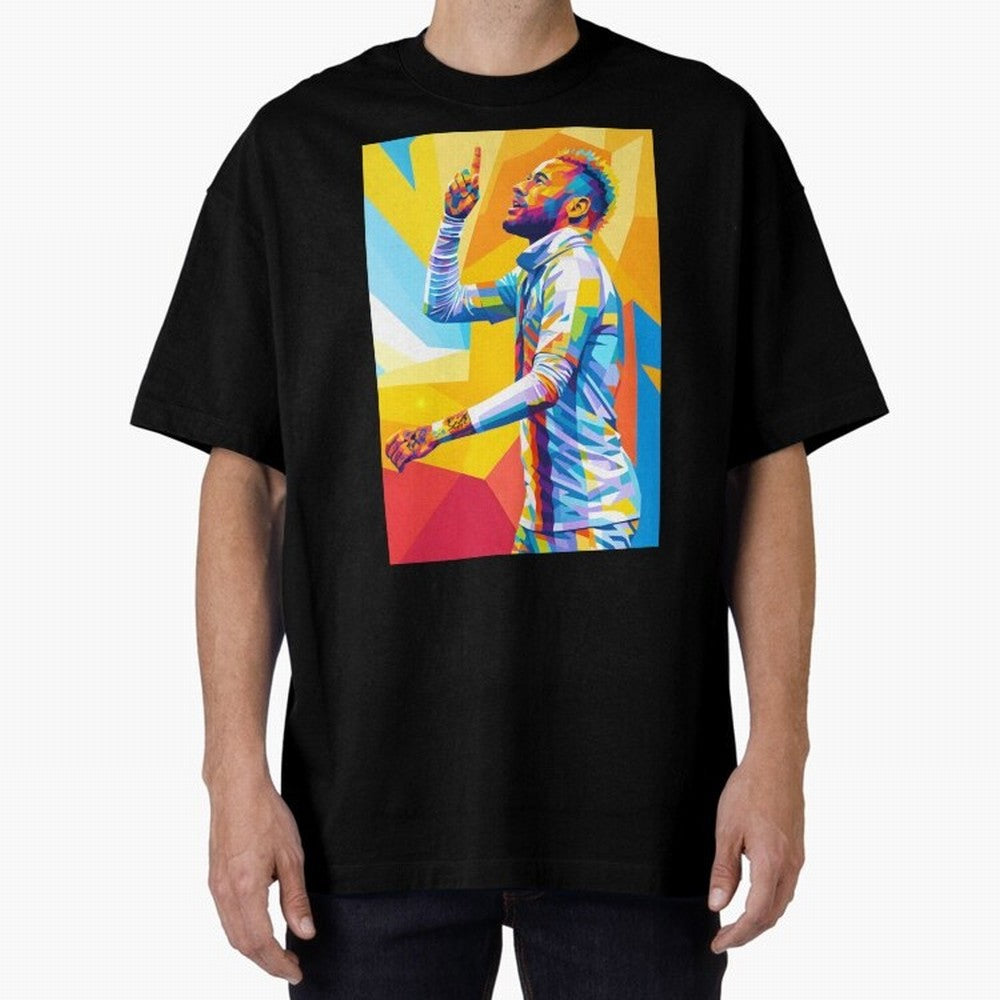 Neymar Pop Art Oversized T-Shirt Fuel Your Fan Pride for Global Football Passion for FIFA World Cup 2026 Group Stage, Featuring Haaland, Portugal, Champion Mindset, Group Stage Buzz, Knockout Tension and Passionate Fan Culture; Made for Die Hard