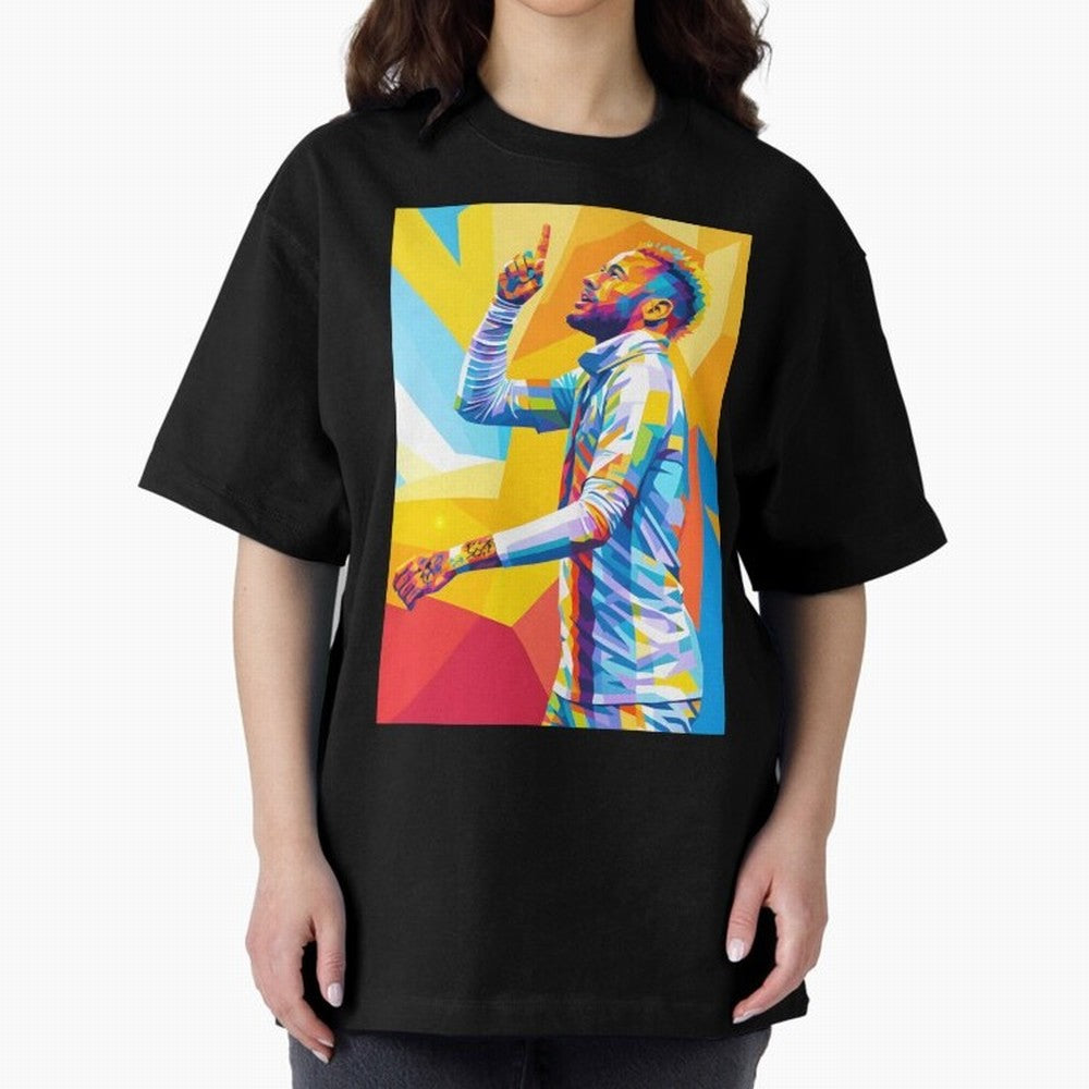 Neymar Pop Art Oversized T-Shirt Fuel Your Fan Pride for Global Football Passion for FIFA World Cup 2026 Group Stage, Featuring Haaland, Portugal, Champion Mindset, Group Stage Buzz, Knockout Tension and Passionate Fan Culture; Made for Die Hard