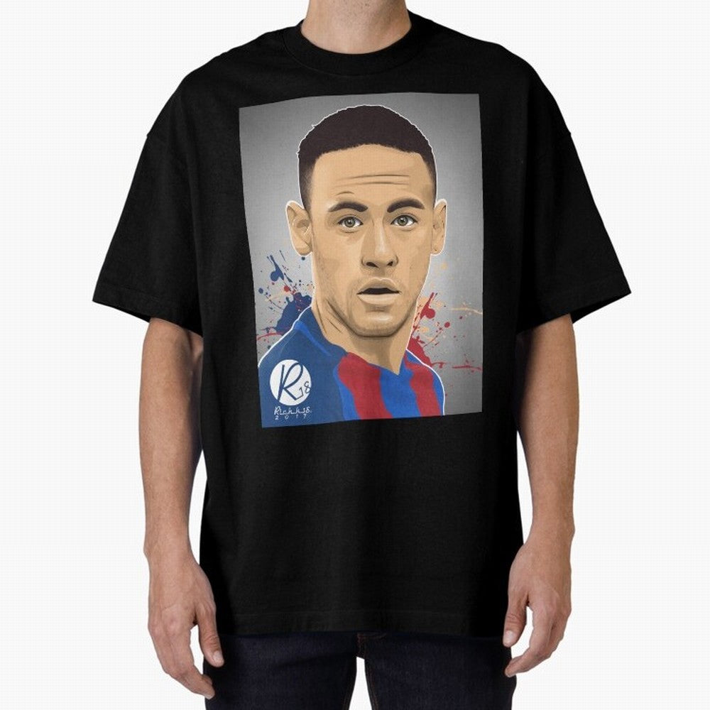 NEYMAR Oversized T-Shirt Feel Global Football Passion for FIFA World Cup 2026, Inspired by Cristiano Ronaldo, Portugal, Spain and Germany, Retro Football Energy, Iconic Rivalries, Trophy Chase Drama and Stadium Atmosphere; Perfect for People Who
