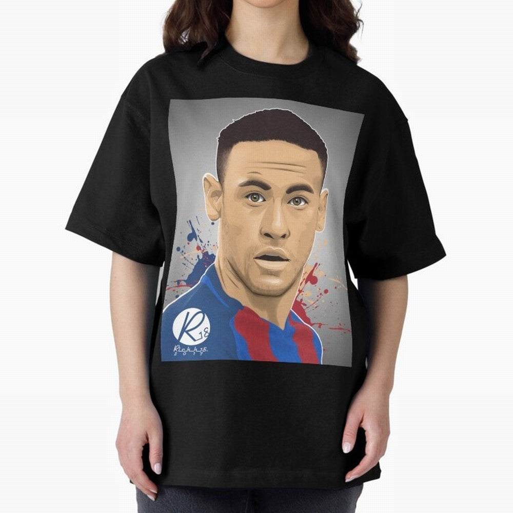 NEYMAR Oversized T-Shirt Feel Global Football Passion for FIFA World Cup 2026, Inspired by Cristiano Ronaldo, Portugal, Spain and Germany, Retro Football Energy, Iconic Rivalries, Trophy Chase Drama and Stadium Atmosphere; Perfect for People Who