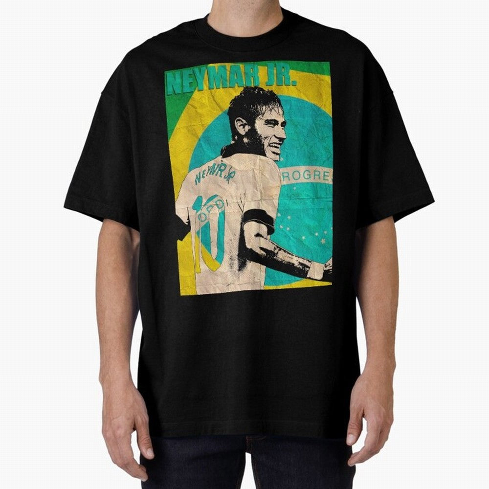 Neymar Oversized T-Shirt Celebrate Supporters United by the FIFA World Cup 2026 USA Canada Mexico Journey through Neymar, Haaland and Cristiano Ronaldo Highlights, Portugal Pride, Vintage Soccer Flavor, Modern Football Stars, National Flags and