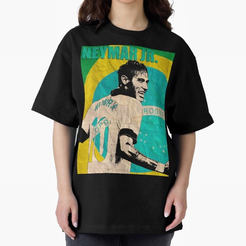 Neymar Oversized T-Shirt Celebrate Supporters United by the FIFA World Cup 2026 USA Canada Mexico Journey through Neymar, Haaland and Cristiano Ronaldo Highlights, Portugal Pride, Vintage Soccer Flavor, Modern Football Stars, National Flags and