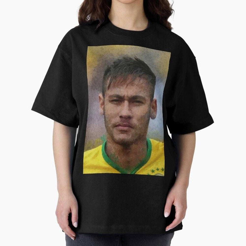 Neymar Oversized T-Shirt Celebrate Rivalries and Pride in Global Football Passion for FIFA World Cup 2026 Group Stage, Centered on Messi, CR7 and Mbappe, Brazil, Supporter Pride, Iconic Celebrations, Legendary Names and Global Match Day Energy;