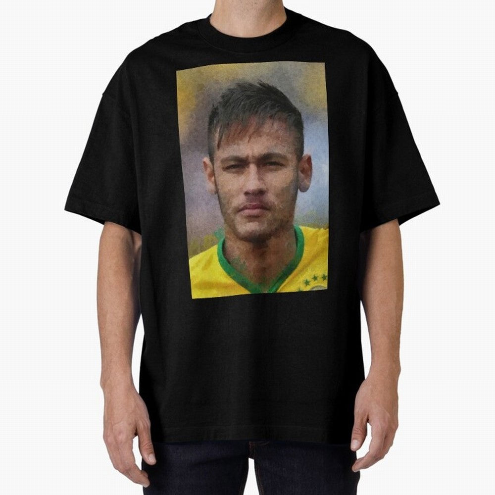 Neymar Oversized T-Shirt Celebrate Rivalries and Pride in Global Football Passion for FIFA World Cup 2026 Group Stage, Centered on Messi, CR7 and Mbappe, Brazil, Supporter Pride, Iconic Celebrations, Legendary Names and Global Match Day Energy;