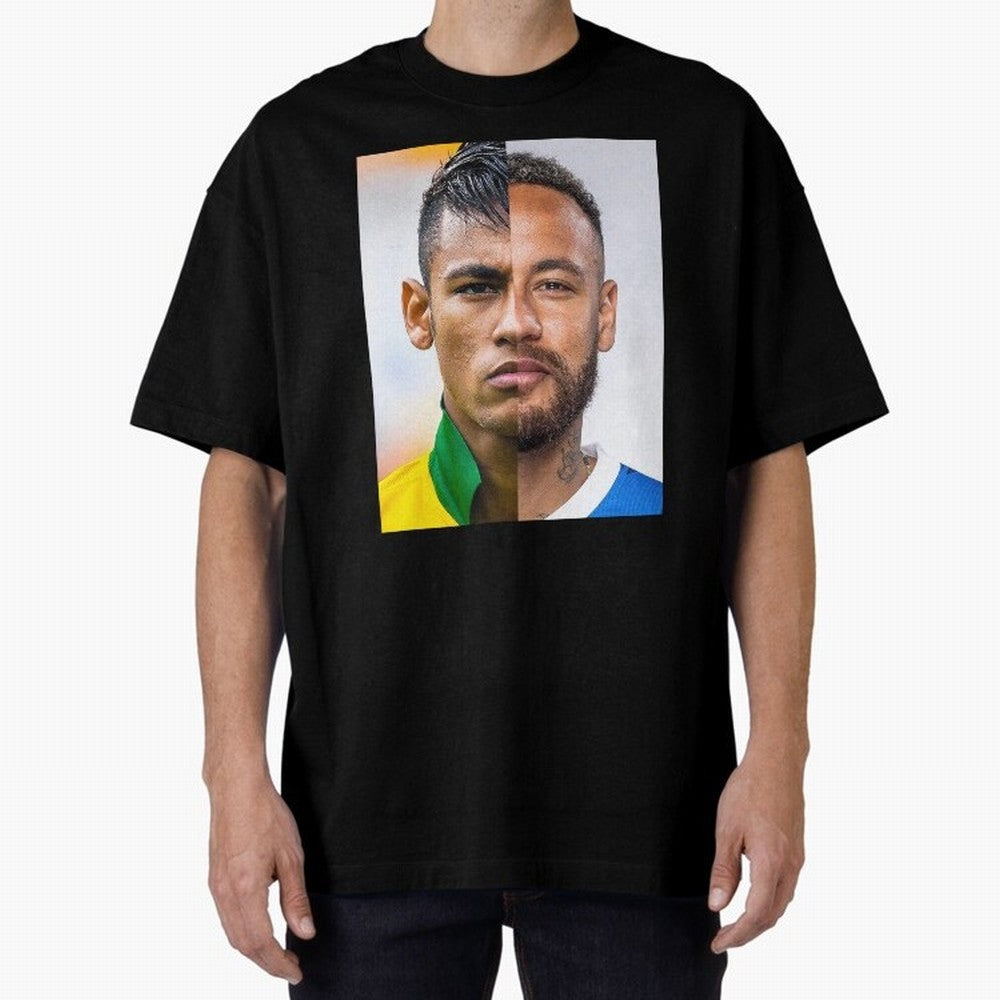 Neymar Oversized T-Shirt Capture Stadium Memories from Match Day Hype around FIFA World Cup 2026 Group Stage, Neymar, Haaland and Cristiano Ronaldo, England, Vintage Soccer Flavor, Modern Football Stars, National Flags and Final Night Emotion;