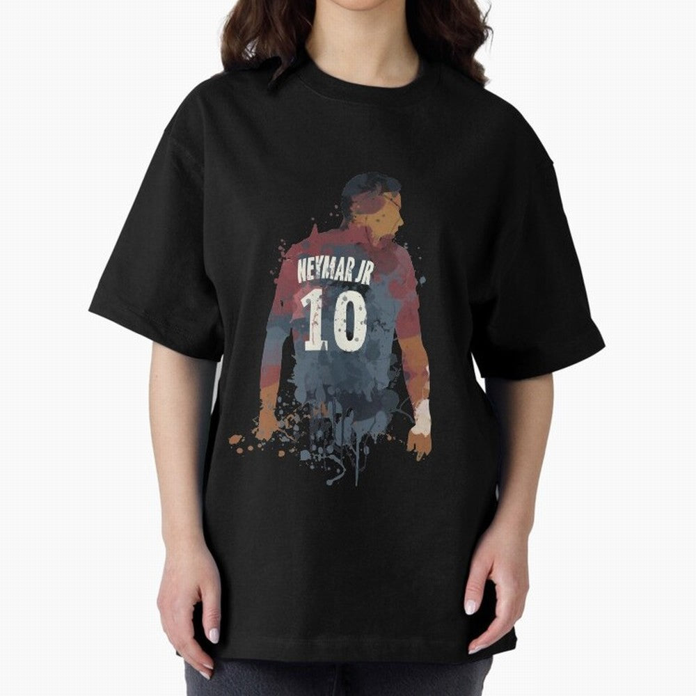 Neymar Brazilian Legend Art Oversized T-Shirt Celebrate Fan Culture around Global Football Passion for FIFA World Cup 2026, Made for Haaland and Mbappe, Netherlands, Supporter Pride, Iconic Celebrations, Legendary Names and Global Match Day Energy;