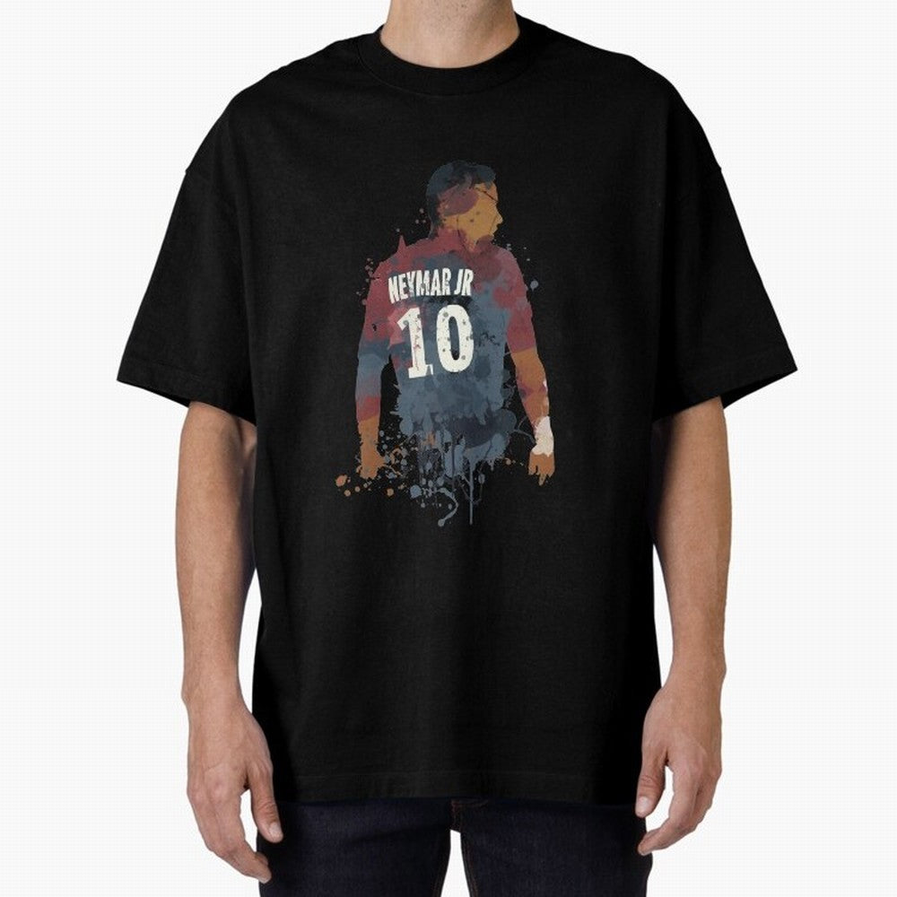 Neymar Brazilian Legend Art Oversized T-Shirt Celebrate Fan Culture around Global Football Passion for FIFA World Cup 2026, Made for Haaland and Mbappe, Netherlands, Supporter Pride, Iconic Celebrations, Legendary Names and Global Match Day Energy;
